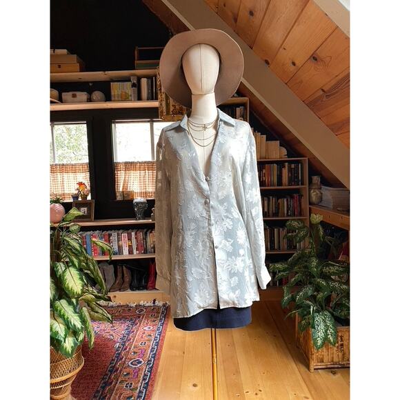 Sheer Long Sleeve Shirt Vintage Green - Picture 9 of 9